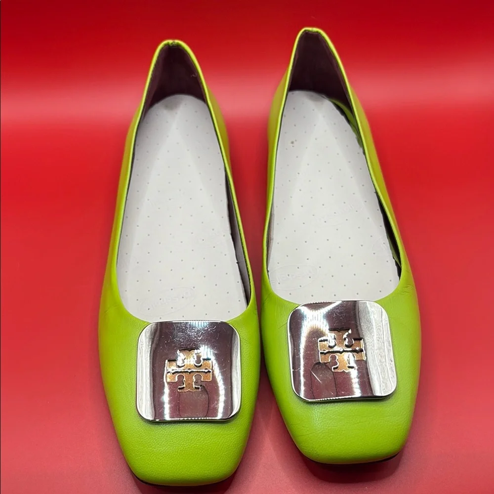 Tory Burch Lime Green Flats with Metallic Detail (SZ 8 1/2 M) - Picture 1 of 5